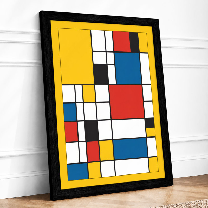 Chromatic Grid Geometric - Print, A2 - 59.4 x 42.0 cm, Black