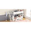 Lit superposé blanc double avec composants de rangement: escalier, table, 3 tiroirs - et commodités efficaces: chevet conçu par l'utilisateur-2034579266