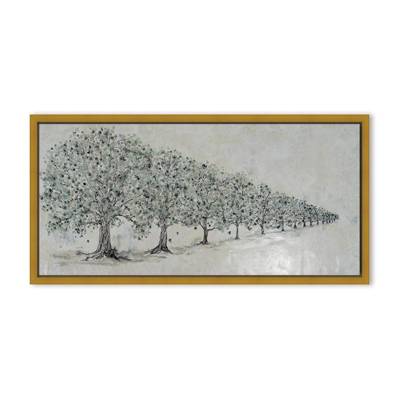 Nature Inspired "Renewal in Bloom" Canvas Wall Art By , 24" H x 48" W, Framed Print, Beige