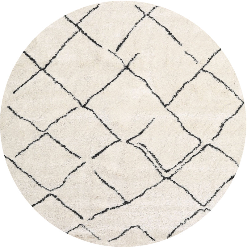 Tapis oriental tissé à la machine Amancia, Rond 8 pi