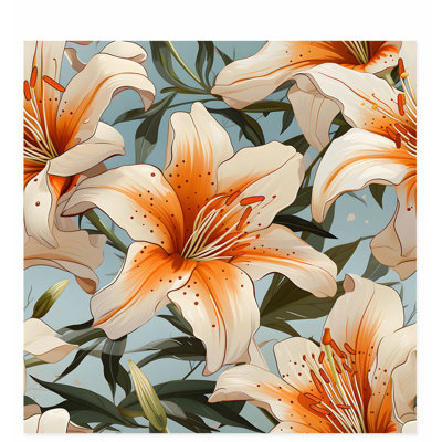 «Floral Lily Flowers I Tropical», reproduction d'art non encadrée