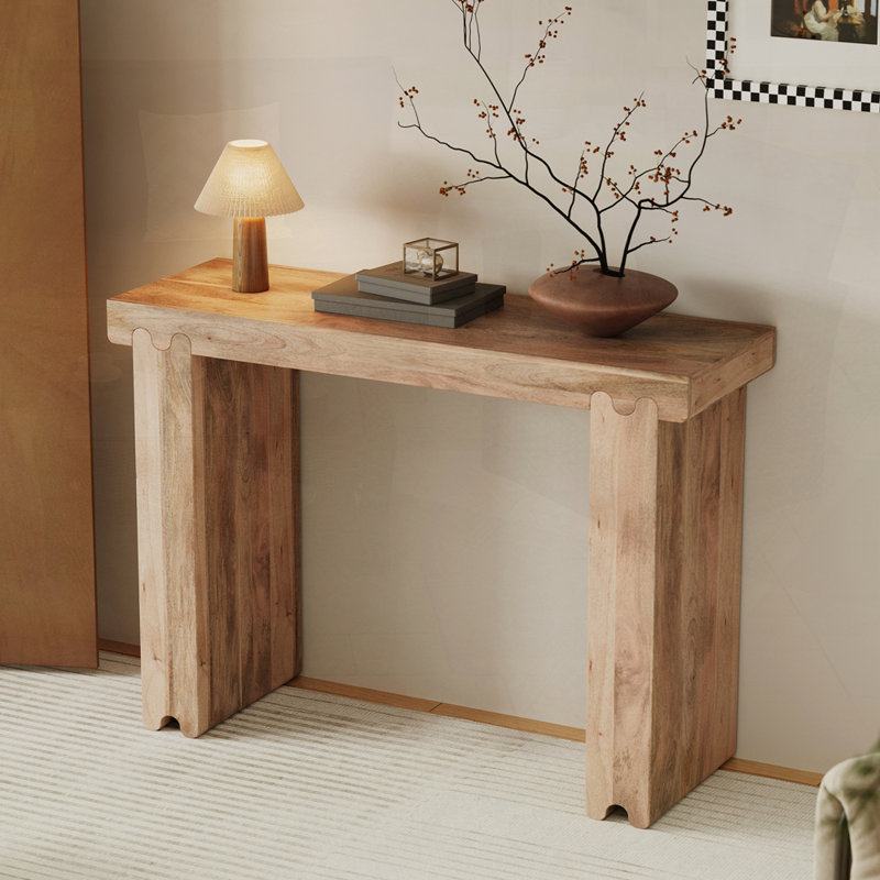 Farmhouse Mango Wood Entryway Table, Natural