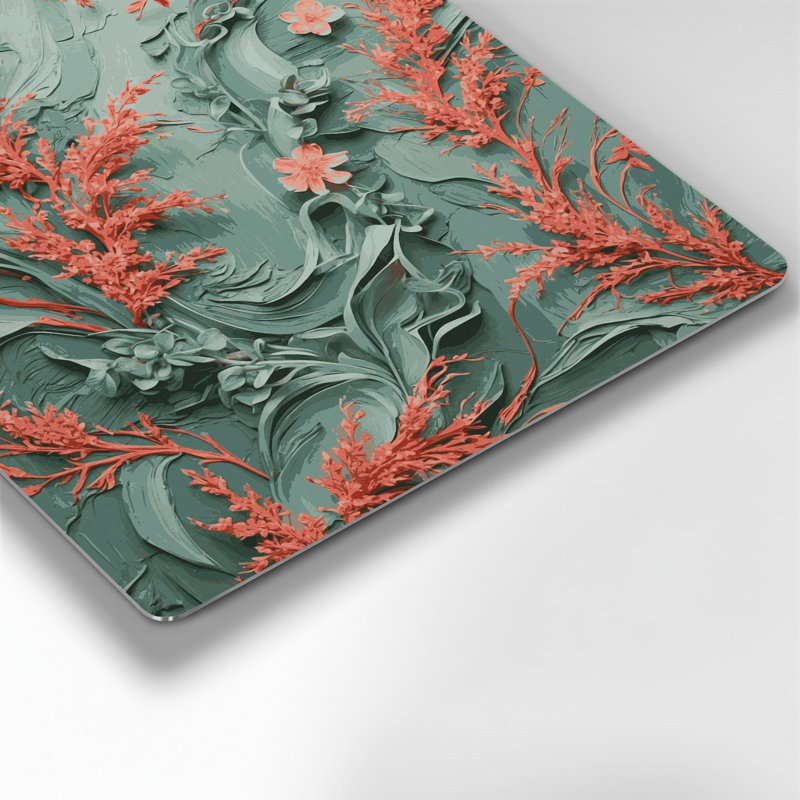 "Abstract Florals", art mural gris en métal 73, H 32 po x l 32 po