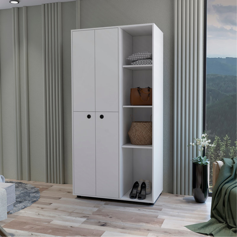 Armoire Boise, chambre à coucher, blanc, Blanc