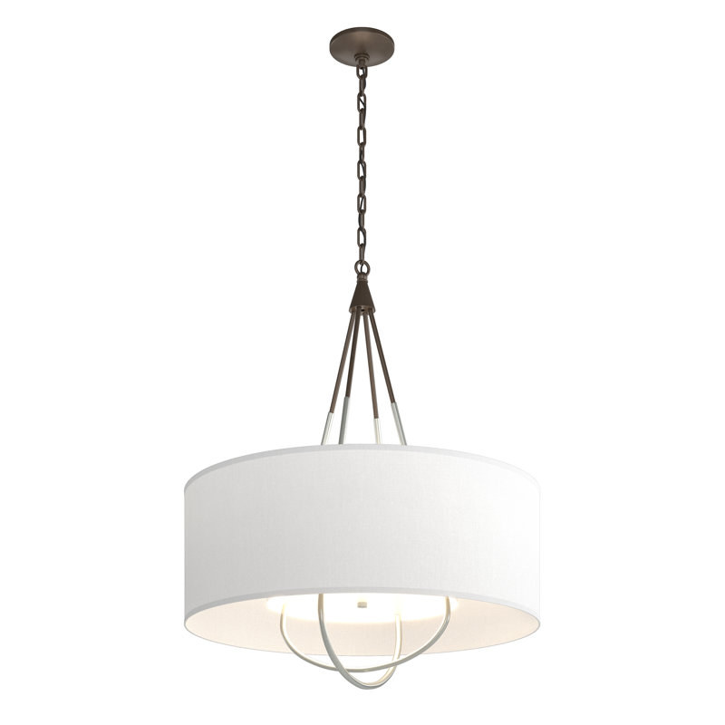Lustre 4 lumières Loop, Anna ton naturel, Bronze, Platine rétro