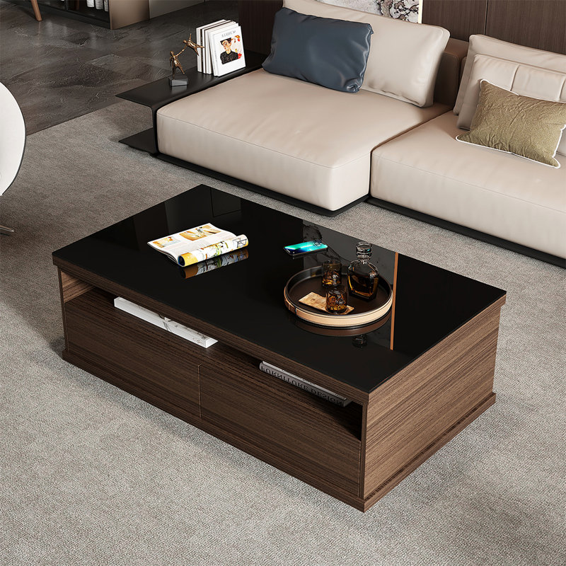 Table basse rectangulaire moderne et simple, H 17,7 po x L 47,2 po x l 25,6 po