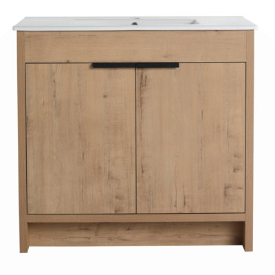 Meuble-lavabo sur pied 36 po et 2 portes d'armoire à fermeture en douceur KD-PACKING, meuble-lavabo sans comptoir