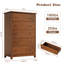 Commode 5 tiroirs en bois massif-1757200100