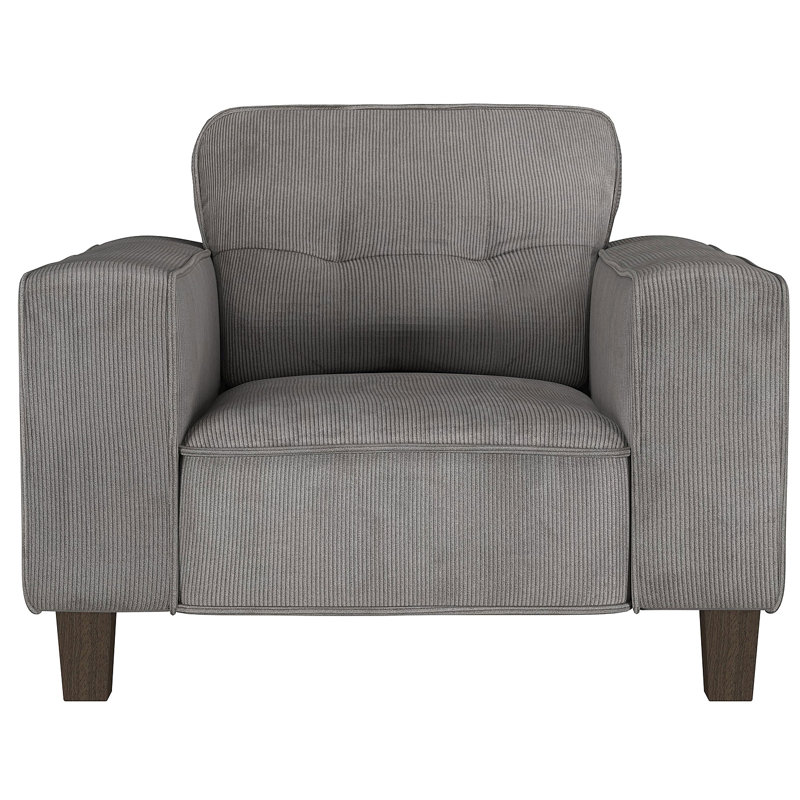 Fauteuil d'appoint capitonné Dana, Gris anthracite