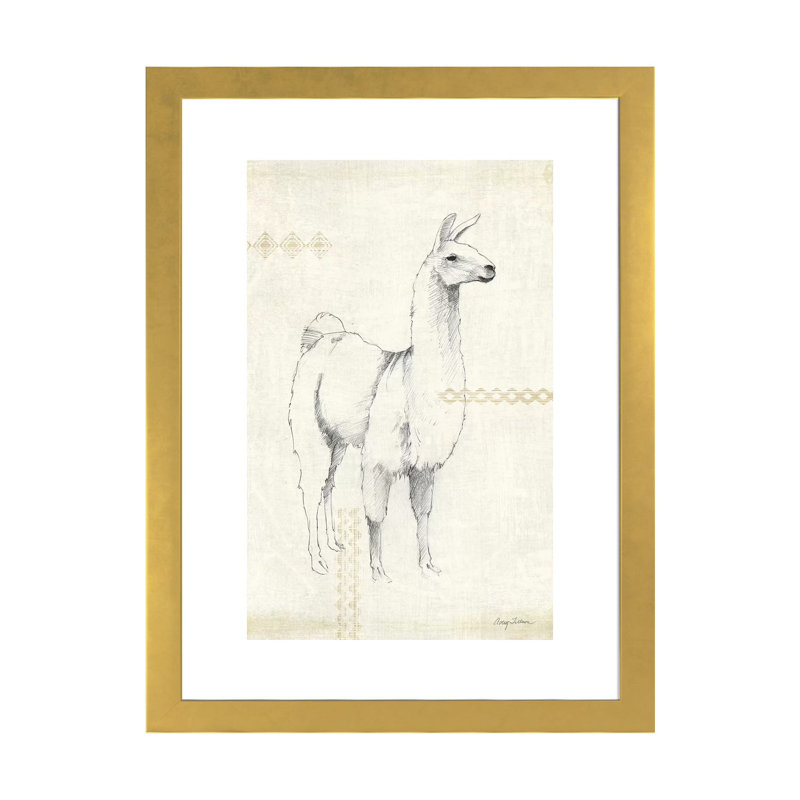 «Dream Love Believe Sing» par Anne Tavoletti - impression, H 32 po x l 24 po x P 1 po, Papier encadré doré, Blanc