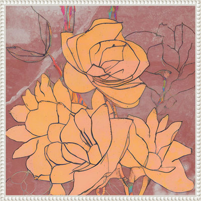 «Abstract Pale Roses» par Elena Ray, reproduction d'art sur toile encadrée