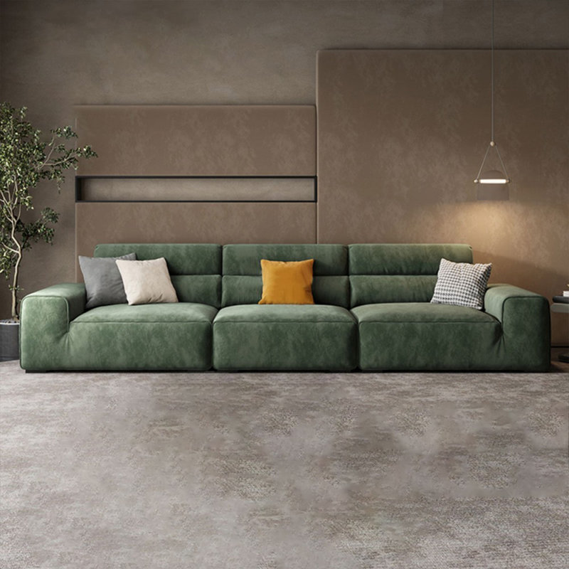 Coussin modulaire vert 100% polyester, H 32,68 po x l 118,11 po x P 38,58 po, 4