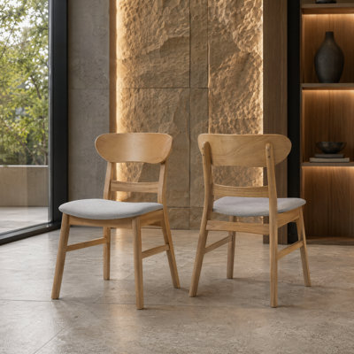 Aurora Upholstered Solid Wood Dining Chair Side Chair (Set of 2)