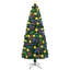 Arbre de Noël en fibre optique pré-éclairé avec grandes étoiles, arbre de Noël artificiel épinette vert avec support en métal, arbre complet pour la décoration des Fêtes-978420567