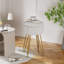 Tabouret de coiffeuse rond avec rangement pour salle de maquillage, chambre à coucher et salon-1604034045