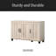 45"W Dusty Gray Oak Finish 3-Door Shoe Cabinet