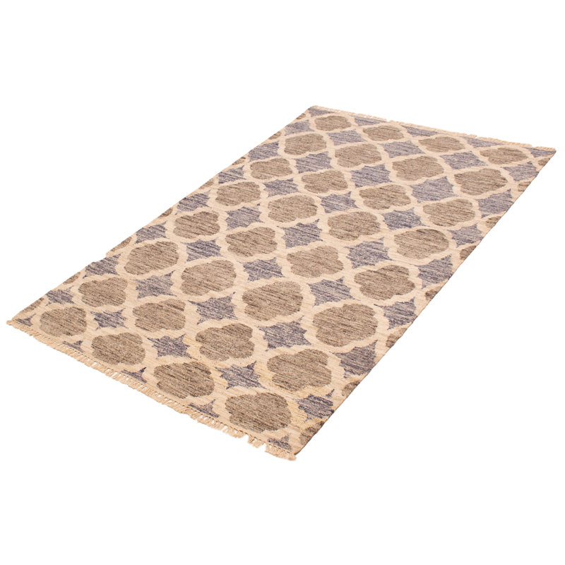 Tapis ivoire unique en laine nouvel âge 5 pi 1 po x 8 pi 1 po One-of-a-Kind