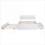 Lit plateforme double en bois massif blanc avec lit gigogne simple et deux tiroirs de rangement pour la chambre à coucher