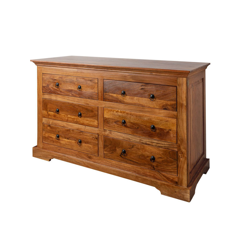 Oxford Solid Wood 145cm W 6 - Drawer Chest of Drawers
