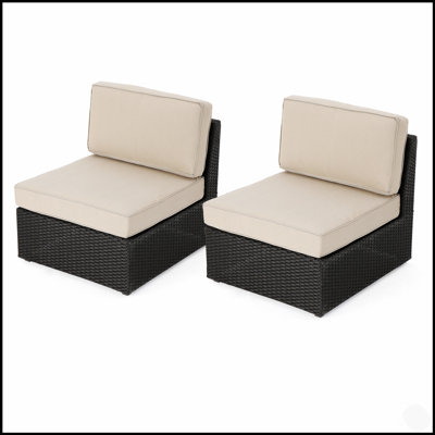 SANTA CRUZ Armless Sectional Chairs, Durable PE Wicker, Compact Design For Versatile Outdoor Seating And Comfort