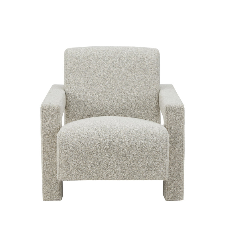 Chaise d'appoint Cid Lily 28 po, peluche rembourrée de mousse, Mélange de polyester beige