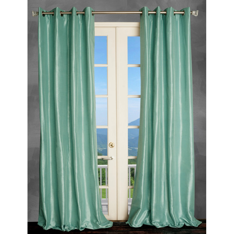 Eury Semi Sheer Curtain Single Panel, Azure, 50" W x 96" L