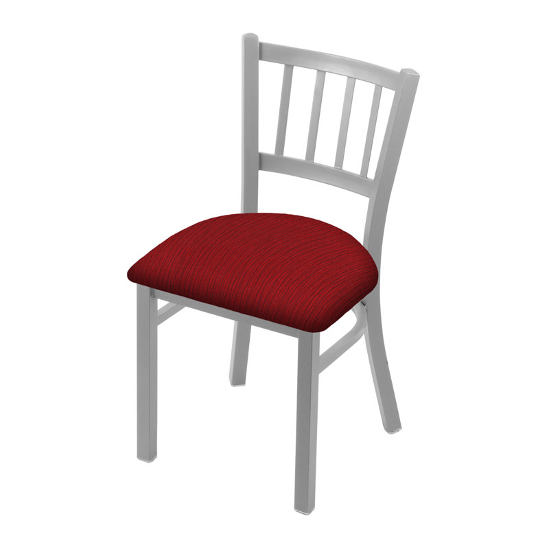 Chaise Contessa 610, Nickel anodisé, Tissu graphique coquelicot
