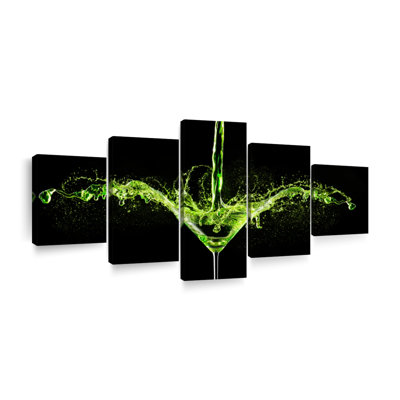 " Green Cocktail Multi Piece Canvas Print " by SodaPopArt 5 - Pieces