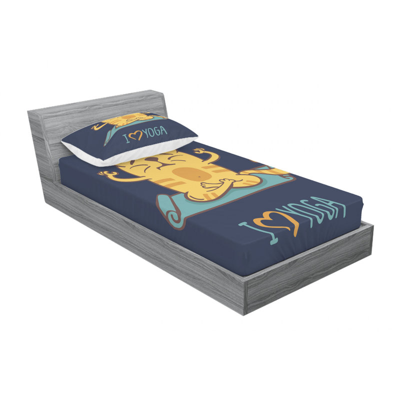 Ensemble de draps i love yoga, Ensemble de draps pour lit simple avec drap-housse