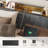 King Upholstered Bed Frame With LED Lights & Storage Headboard, Metal Platform Bed with Charging Station, No Box Spring Needed-1030543744