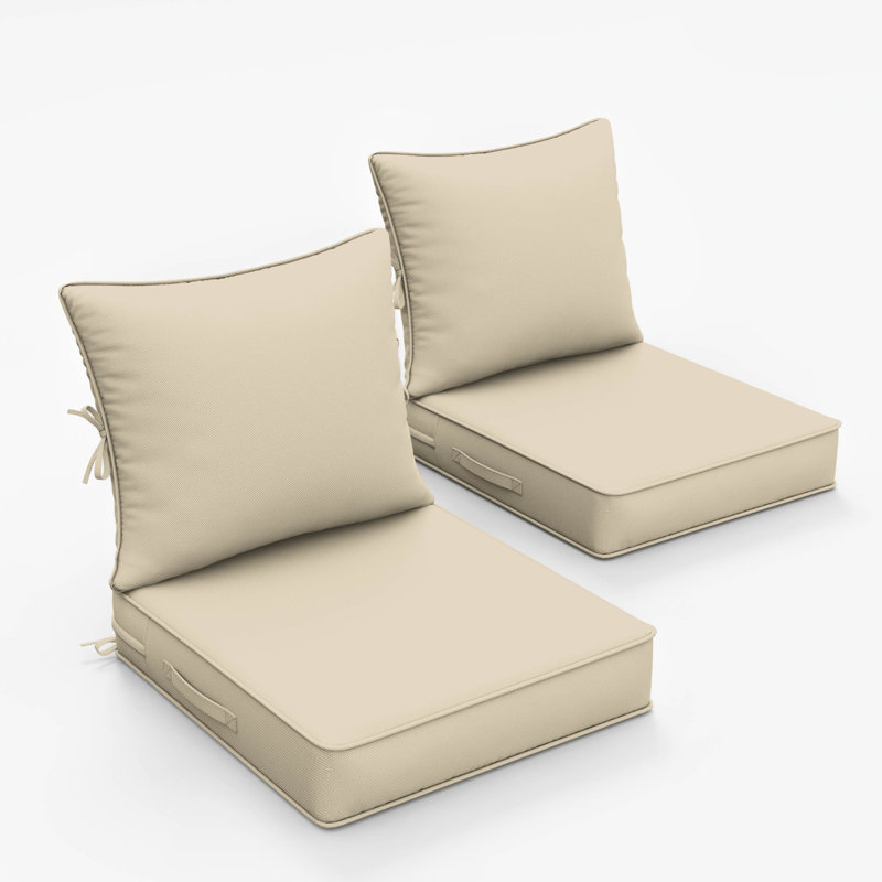 Coussin de siège / dossier d'extérieur, L 22 po x P 22 po, Beige