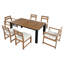 Ensemble 7 pièces de table et chaises de patio avec trou pour parasol, 2 fauteuils et 4 chaises d'appoint-1662619951