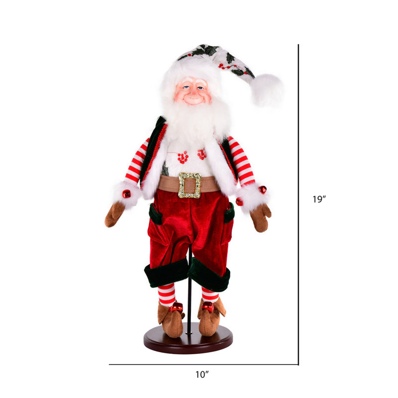 Poupée de père Noël 19 "avec support Vickerman Holly Jolly