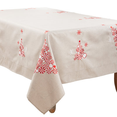 Rectangular_Tablecloth With Peppermint Christmas Tree Design