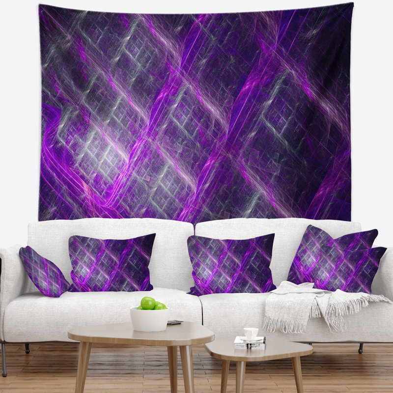 Tapisserie mauve abstraite mauve, H 50 po x l 60 po