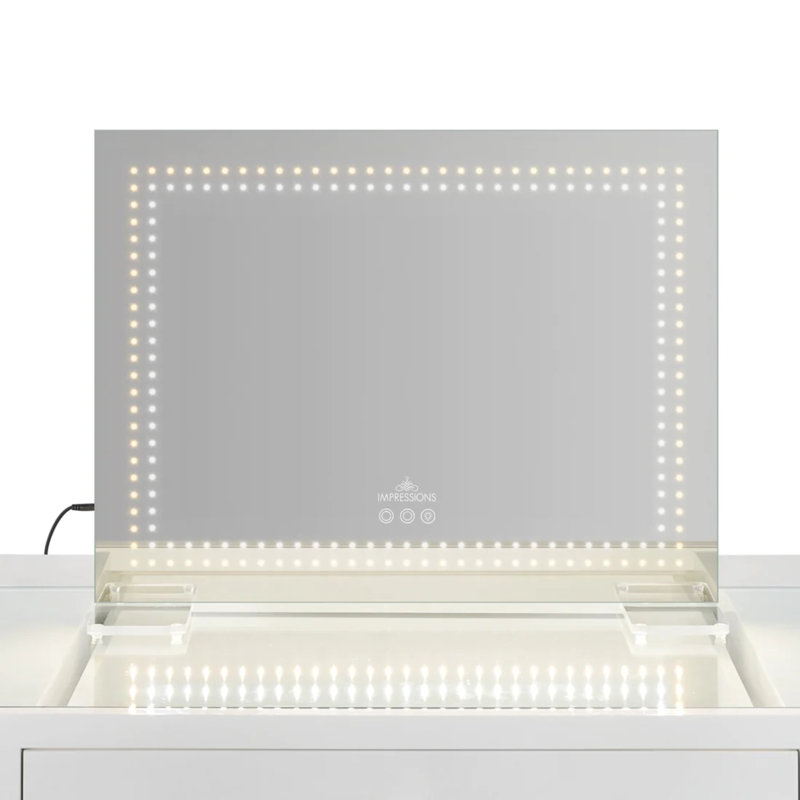 Stage Lite Midi Vanity Makeup Mirror with Soft Touch Sensors, Frosted Globe LED bulbs