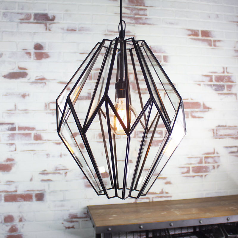 Luminaire suspendu Bishop en verre transparent