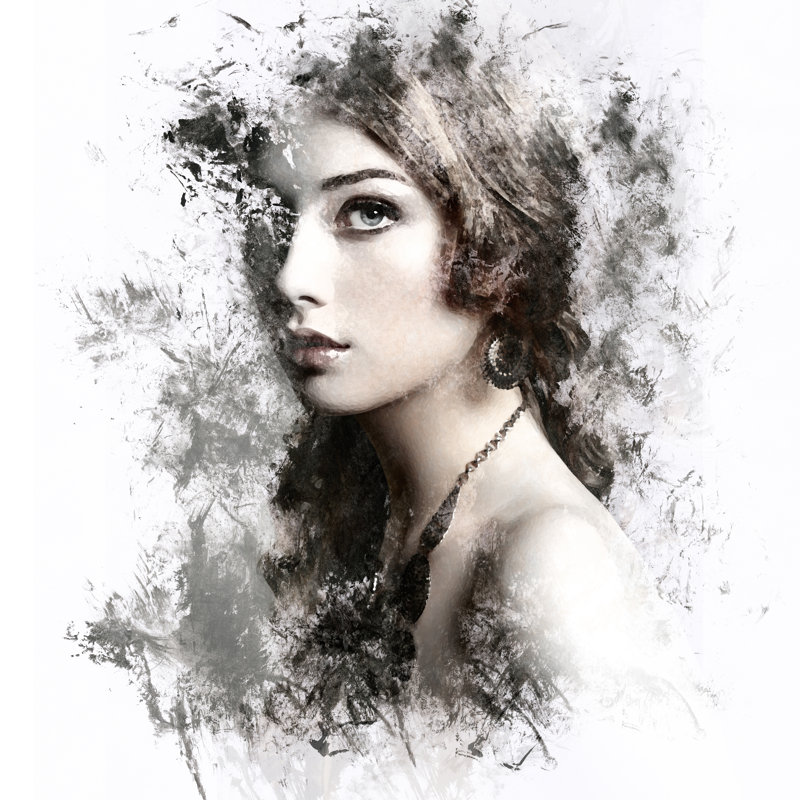 Beauty Woman by Heckmannoleg - Wrapped Canvas Painting, 30cm H x 30cm W x 3.8cm D