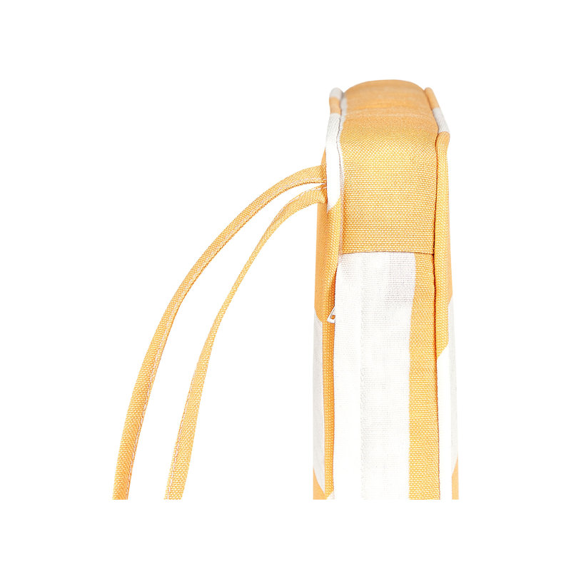 Set Of 6 Outdoor Seat Pad Cushions Striped Pattern Yellow And White