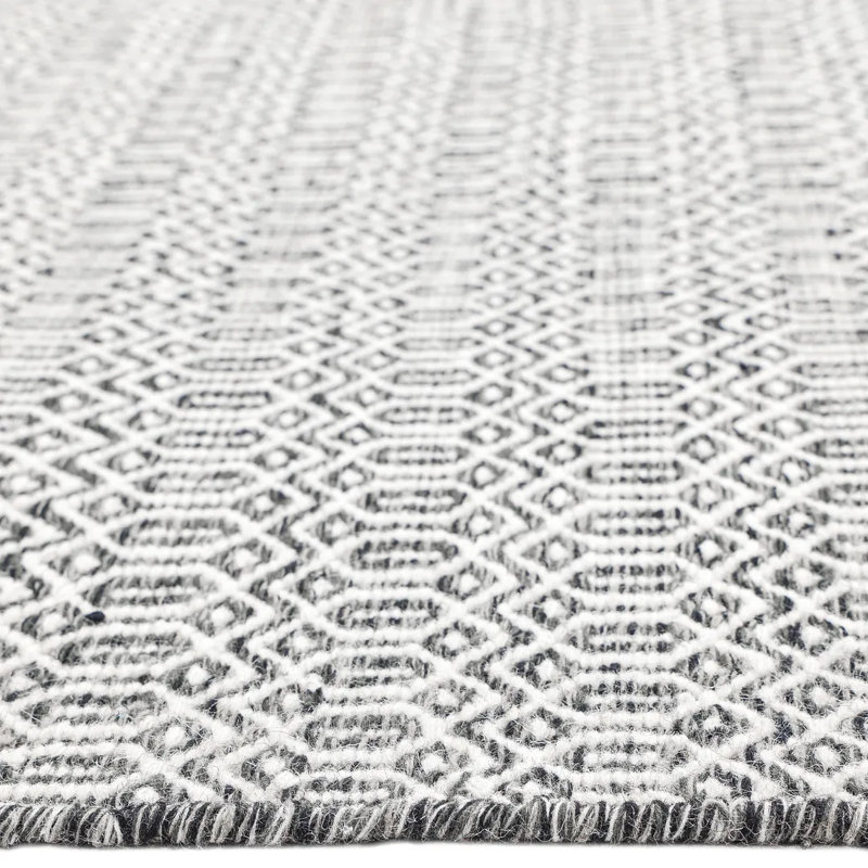 Chatham Geometric Area Rug in Black/White, Rectangle 10' x 14'