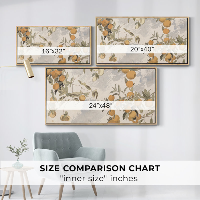 Botanical Series-CDXLIV- Toile tendue avec châssis tendue, prête à être accrochée, H 25 po x l 49 po, Naturel