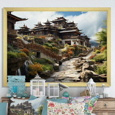 Art asiatique, monastère tibétain VI, reproduction d'art sur toile