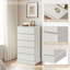 Commode 6 tiroirs pour chambre à coucher, commode haute pour chambre à coucher, commode moderne avec poignées dissimulées, armoire de rangement verticale en bois pour chambre à coucher, salon, entrée, blanc