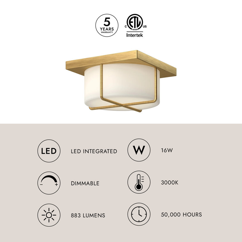 Regalo 1 - Light LED Flush Mount, Black, 5.63" H x 10.13" W x 10.13" D