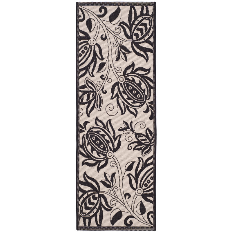 Tapis d'intérieur / extérieur à fleurs Herefordshire Performance, Tapis de couloir 2 pi 3 po x 6 pi 7 po