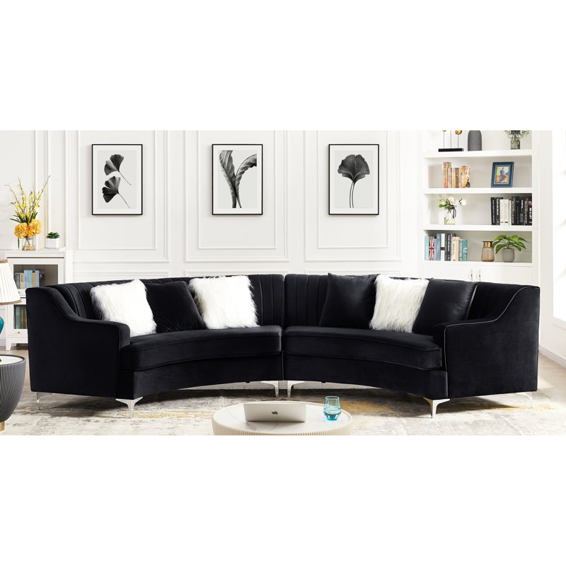 Velours incurvé en noir mystérieux - mousse, ensemble de ressorts en S massif, ressorts de relaxation