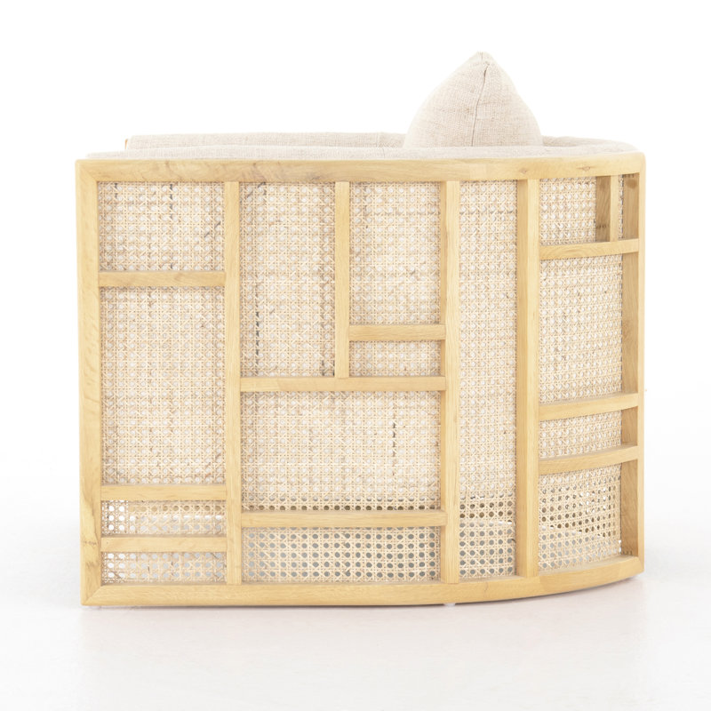 June Barrel Chair, Thames Cream, Natural Oak