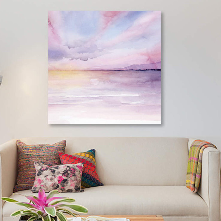 « pâle coucher de soleil ii », impression sur toile, H 12 po x l 12 po x P 0,75 po
