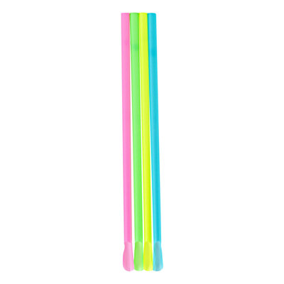 Restaurantware Plastic Straws 100 Pack of 8 Inch Durable Snow Cone Spoon Straws Smoothie Spoons Assorted Colors For Frozen Treats
