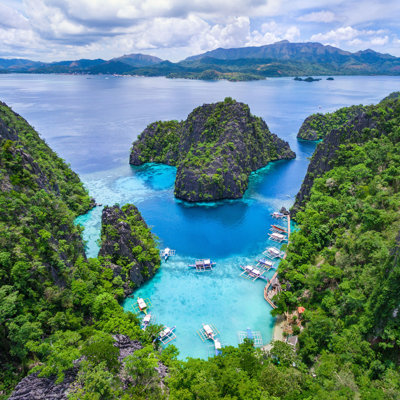 Lac Margaretang Kayangan, île Coron par R.M. Nunes - Photographie sur toile tendue